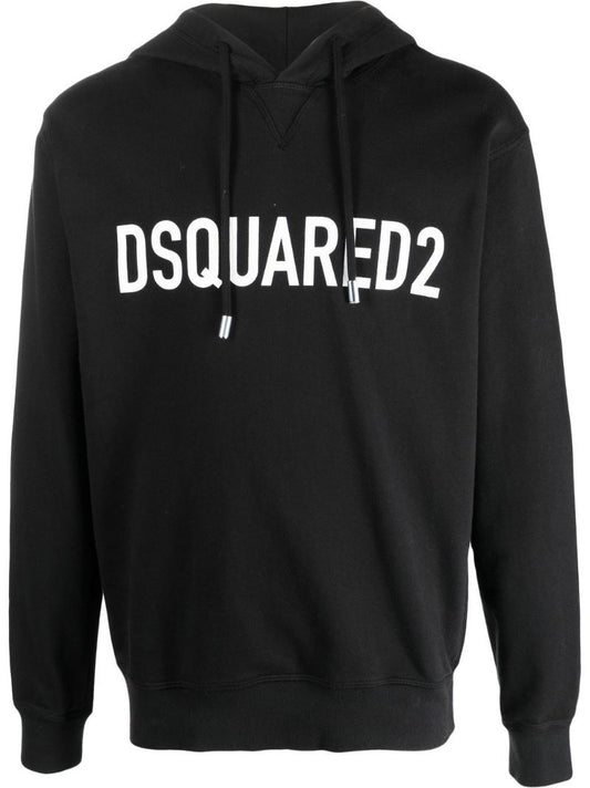 Black Logo-print Cotton Hoodie
