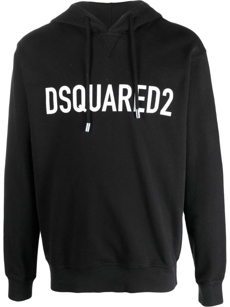 Black Logo-print Cotton Hoodie
