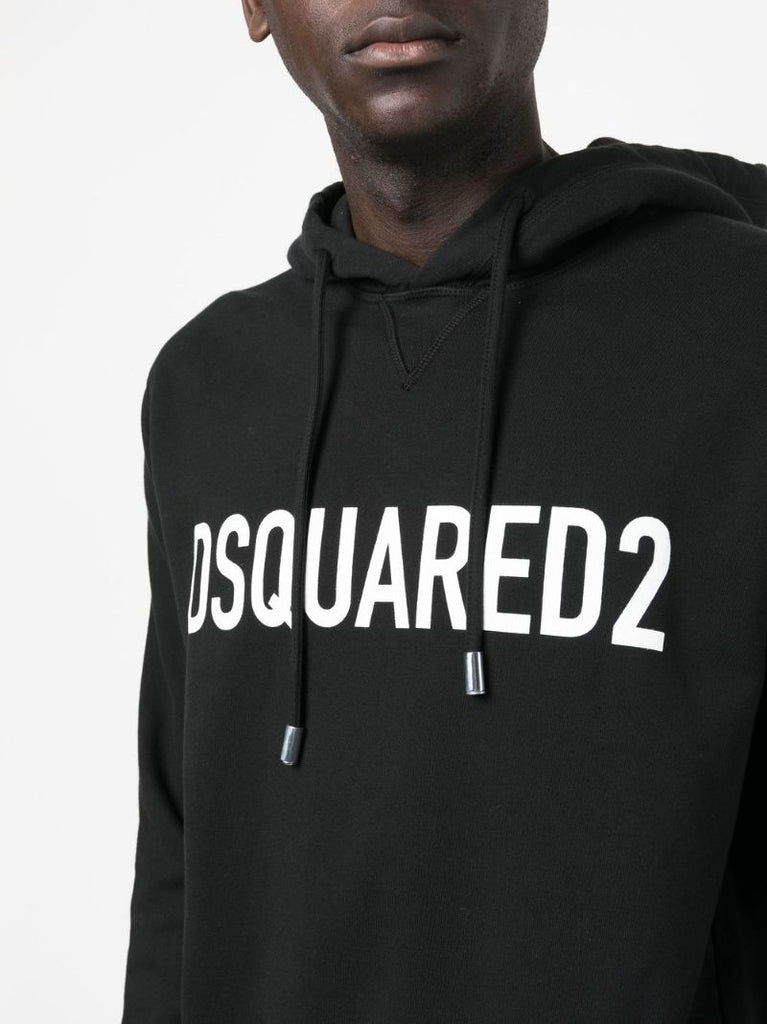 Black Logo-print Cotton Hoodie