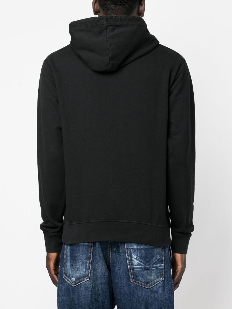 Black Logo-print Cotton Hoodie