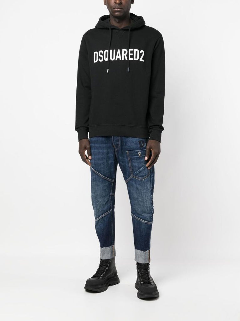 Black Logo-print Cotton Hoodie