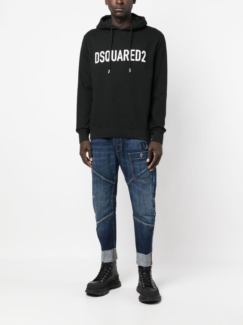Black Logo-print Cotton Hoodie