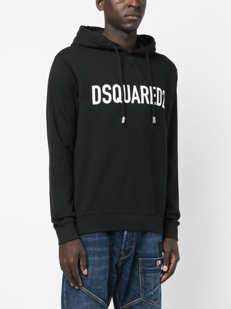 Black Logo-print Cotton Hoodie