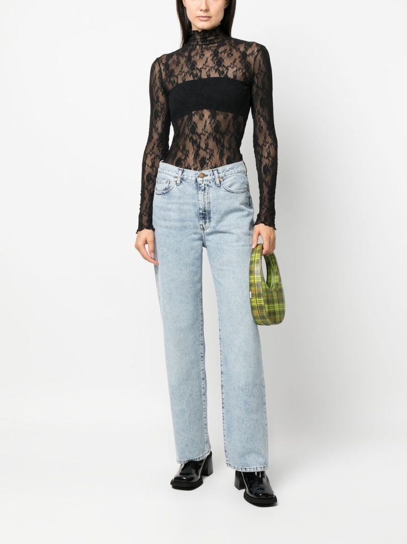 Black Floral Lace Top