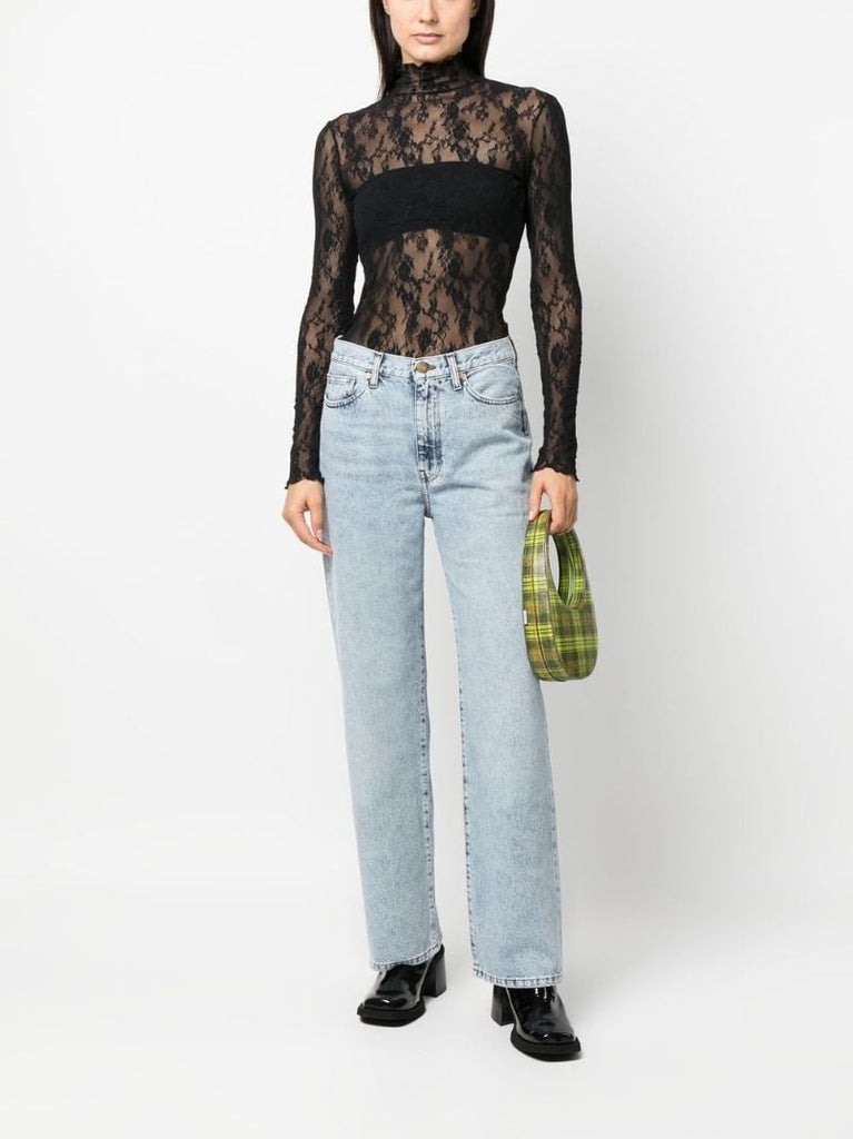 Black Floral Lace Top