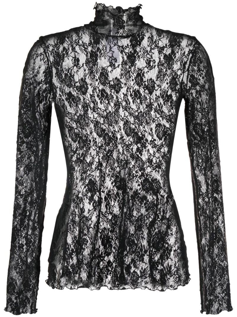 Black Floral Lace Top