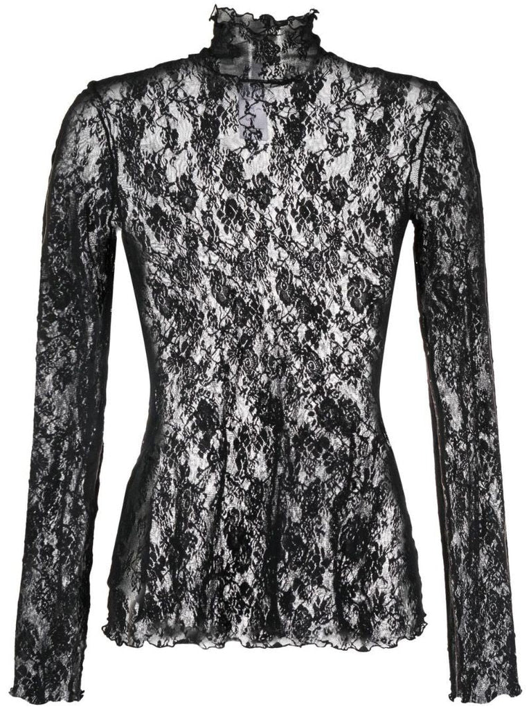 Black Floral Lace Top