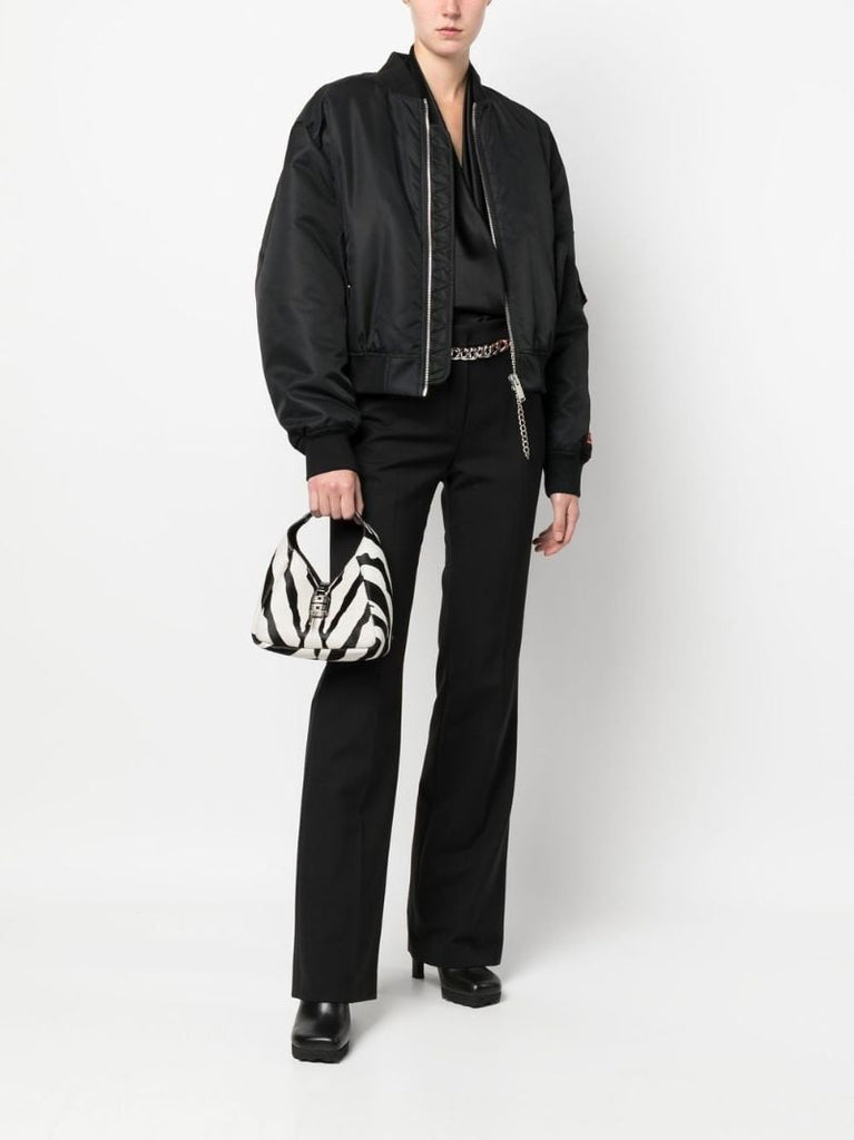 White Mini G-hobo Zebra Print Tote Bag