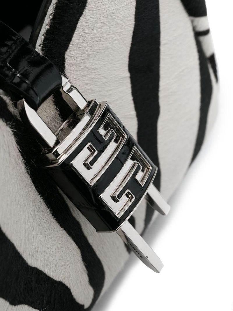White Mini G-hobo Zebra Print Tote Bag