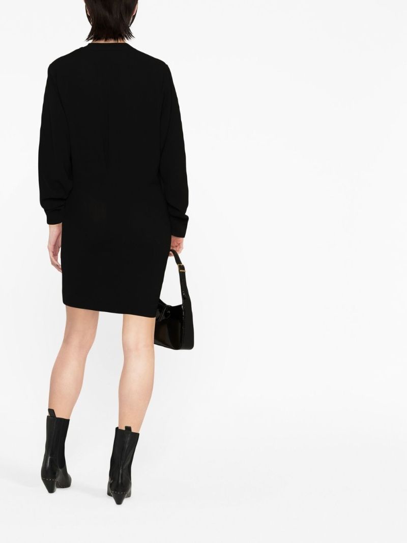 Black Lazeli Sequin Long-sleeve Dress