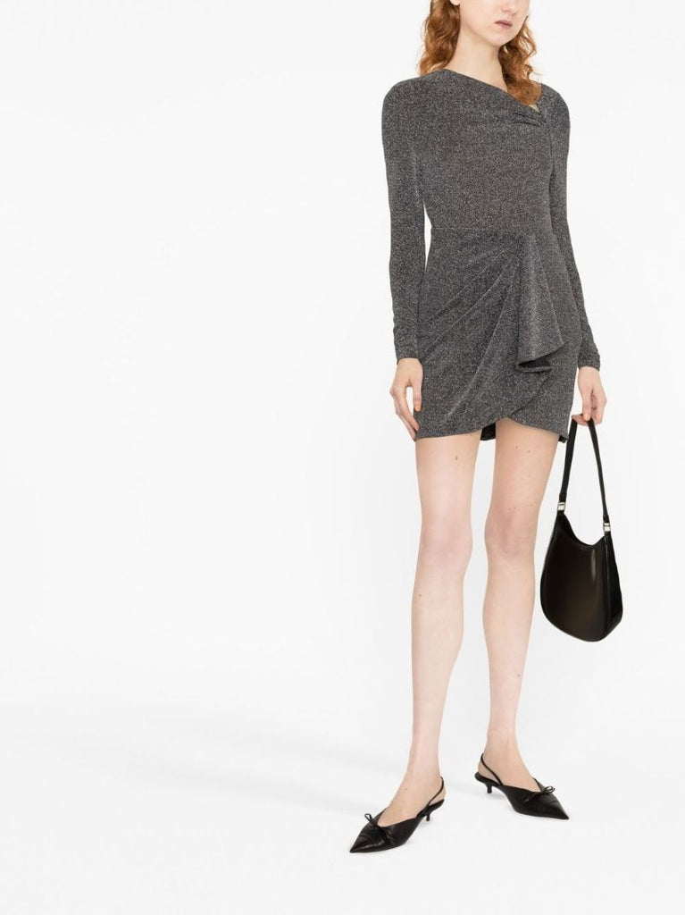 Grey Draped Mini Skirt