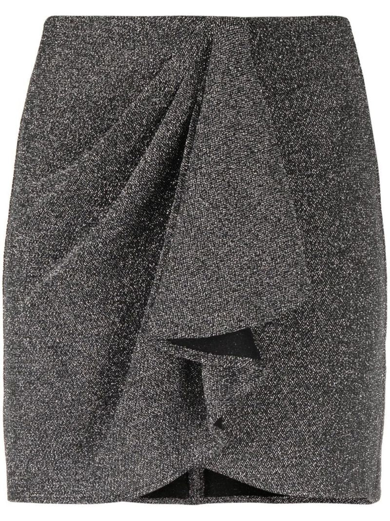 Grey Draped Mini Skirt