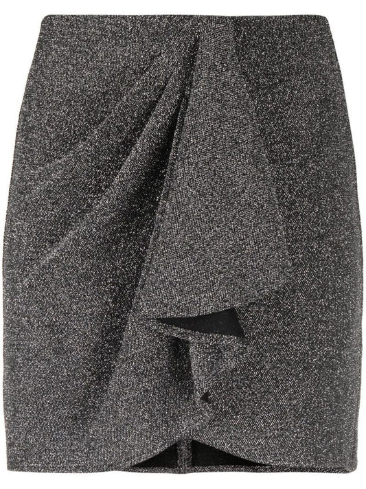 Grey Draped Mini Skirt