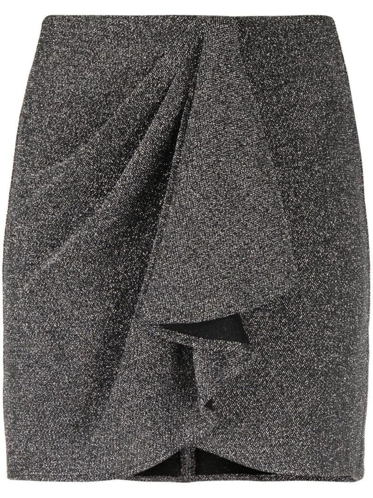 Grey Draped Mini Skirt