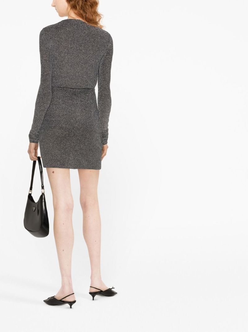Grey Draped Mini Skirt