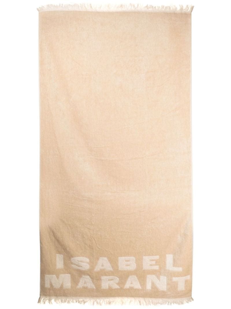 Neutral Fringed Cotton Bath Towel