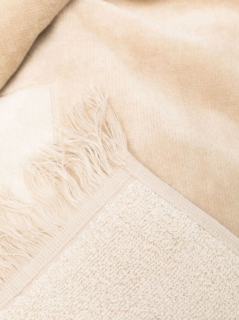 Neutral Fringed Cotton Bath Towel