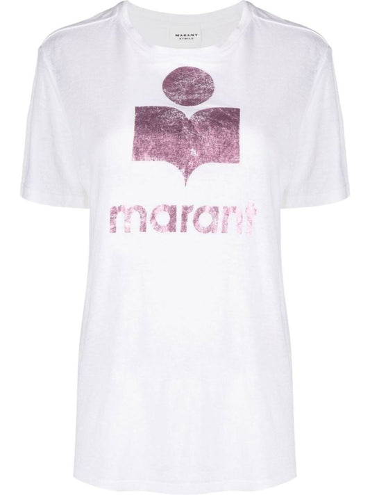 White Zewel Logo Linen T-shirt