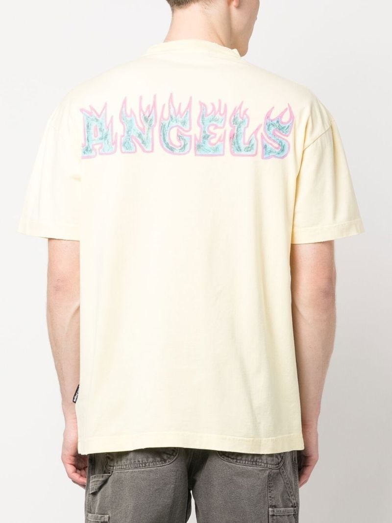 Yellow Flames Logo Cotton T-shirt