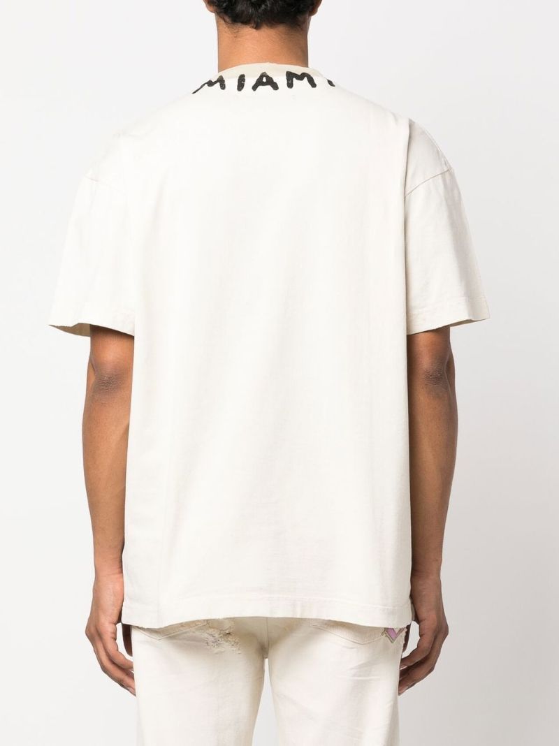 White Logo Print Cotton T-shirt