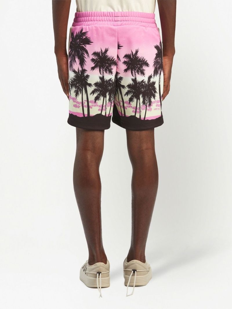 Pink Palm Tree Print Shorts