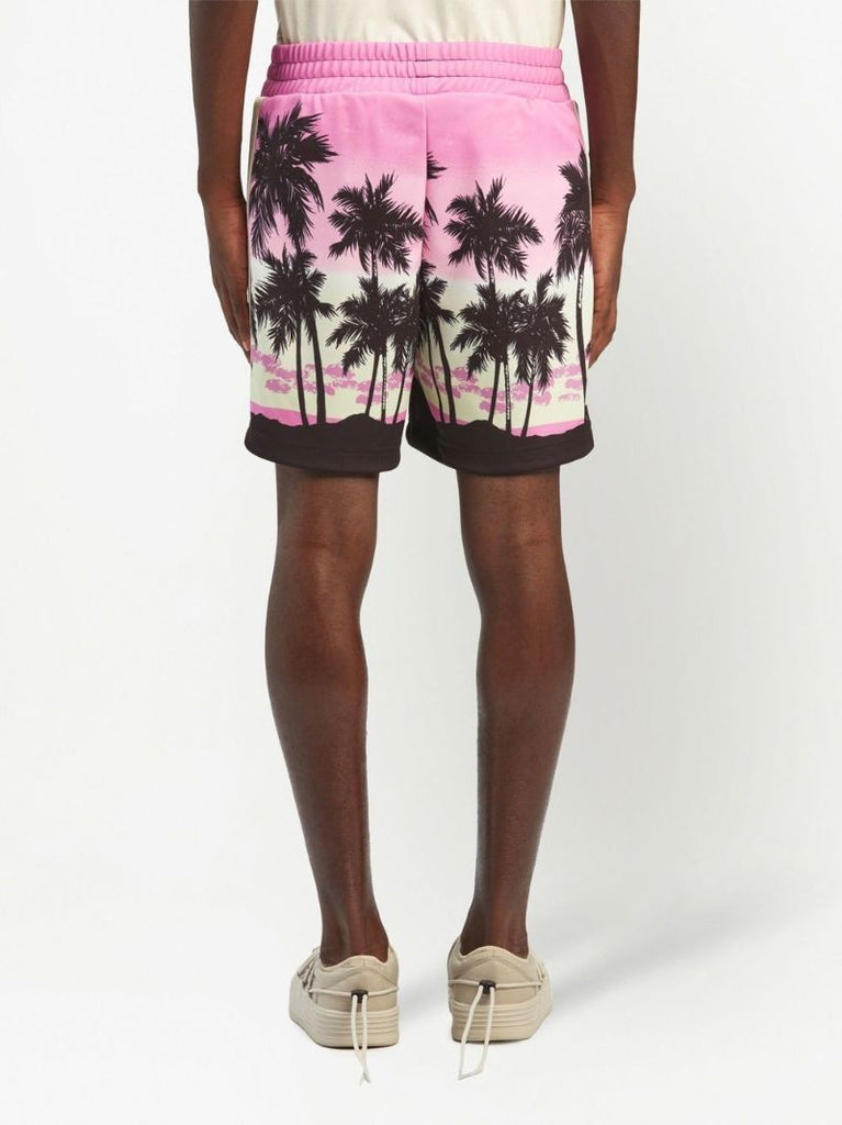 Pink Palm Tree Print Shorts