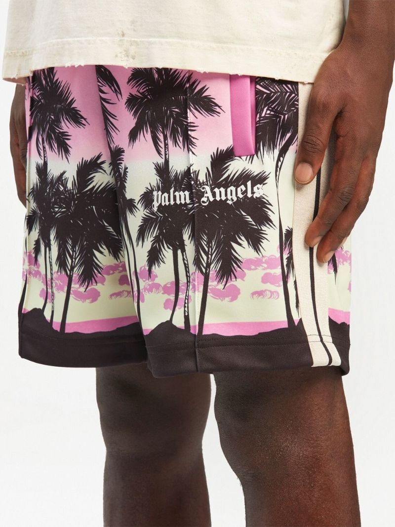 Pink Palm Tree Print Shorts