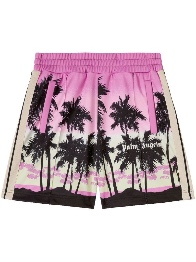 Pink Palm Tree Print Shorts