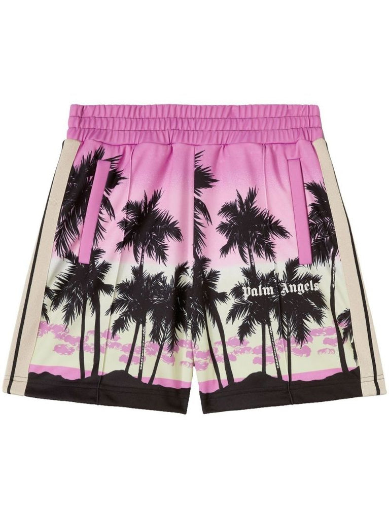 Pink Palm Tree Print Shorts