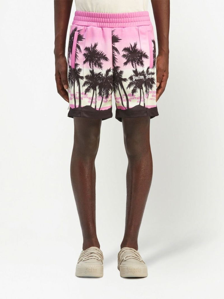 Pink Palm Tree Print Shorts
