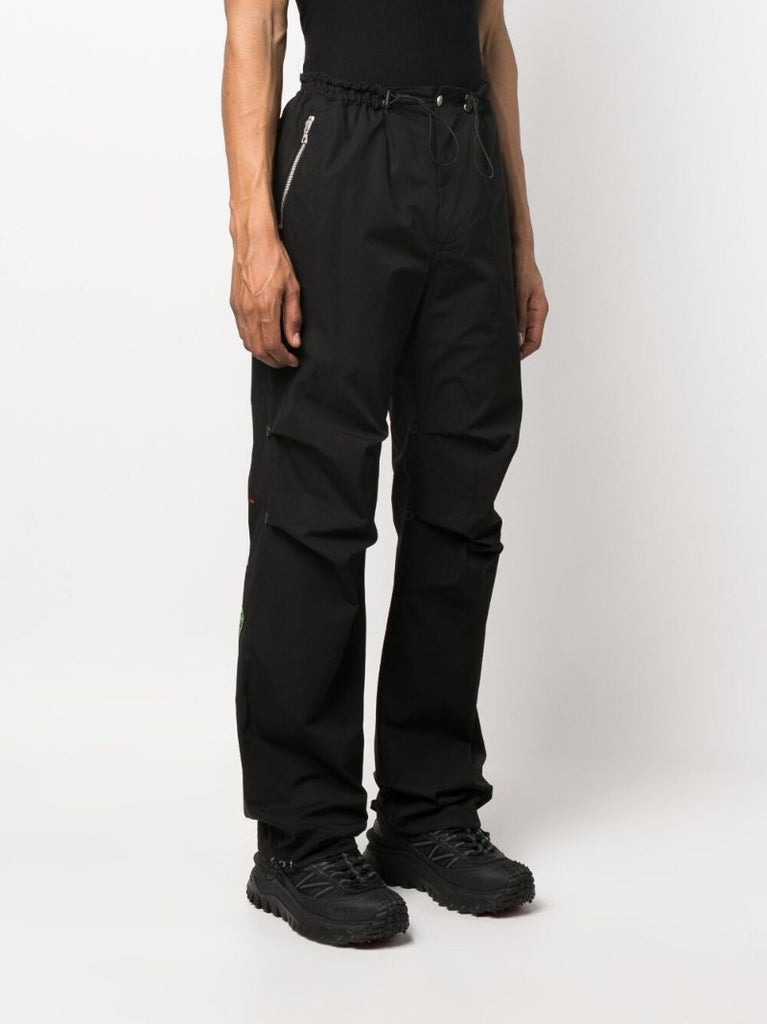 Black Upsidedown Palm Cargo Trousers