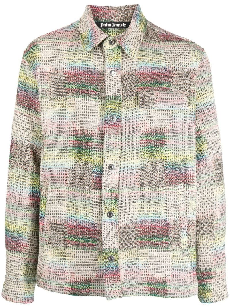 Multicolour Jacquard Logo Print Jacket