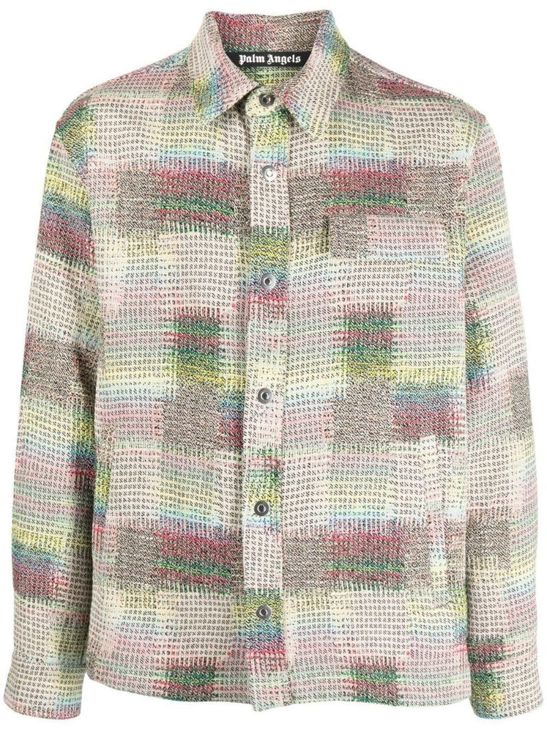 Multicolour Jacquard Logo Print Jacket