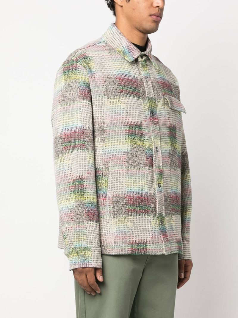 Multicolour Jacquard Logo Print Jacket
