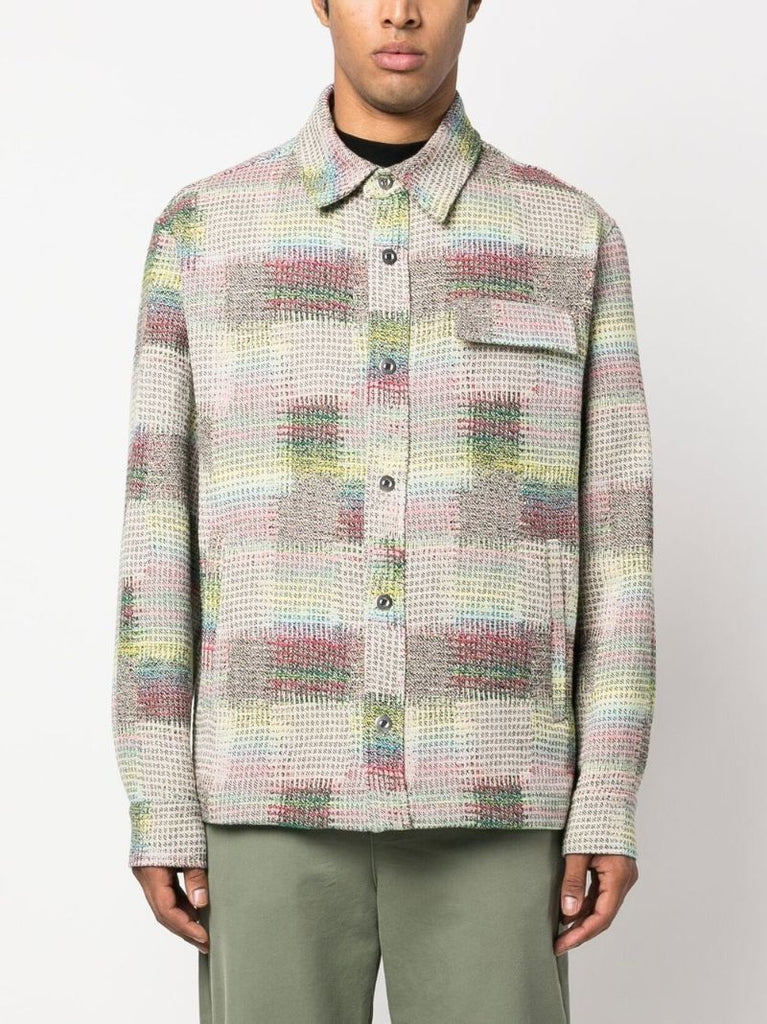 Multicolour Jacquard Logo Print Jacket