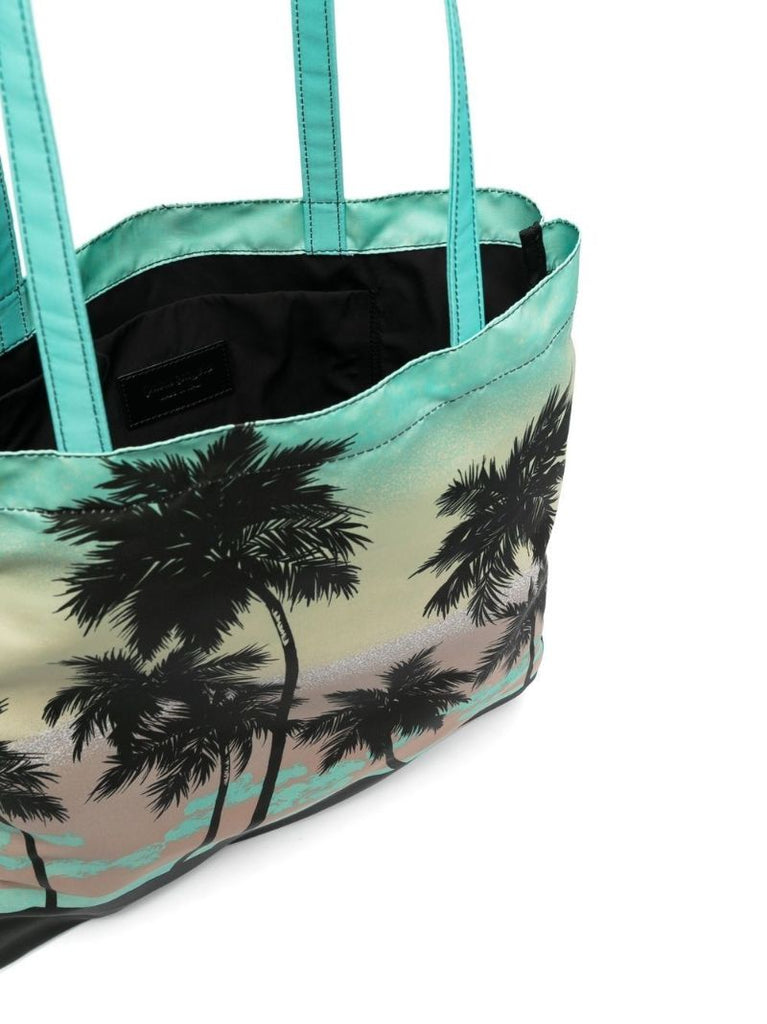 Green Sunset Print Tote Bag