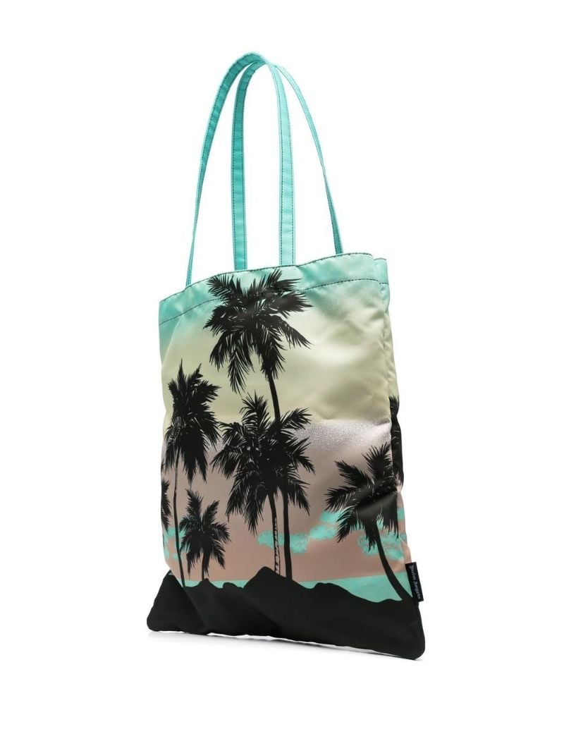 Green Sunset Print Tote Bag