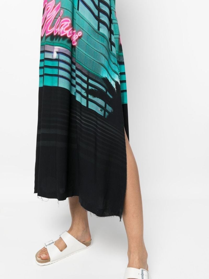 Black Miami Print Sleeveless Dress