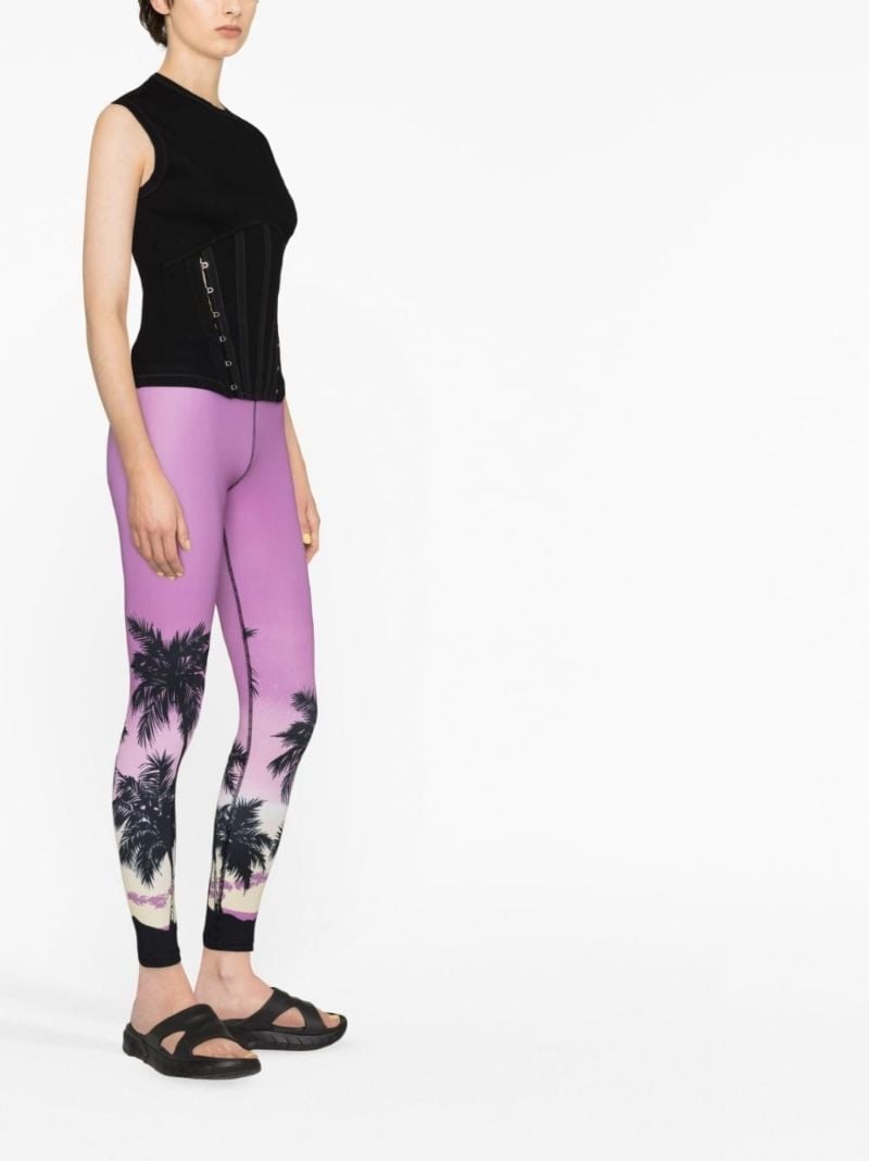 Purple Sunset Print Leggings