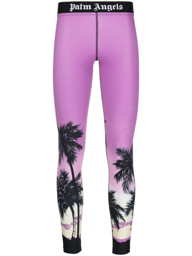 Purple Sunset Print Leggings