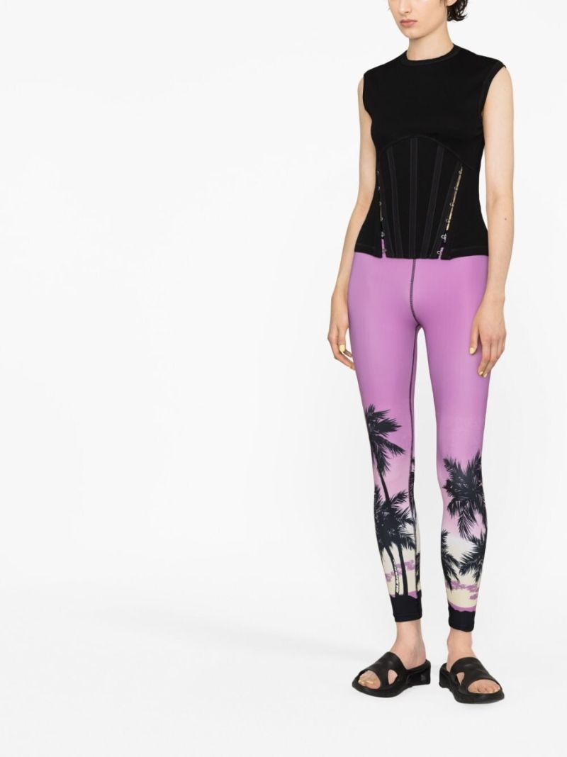 Purple Sunset Print Leggings