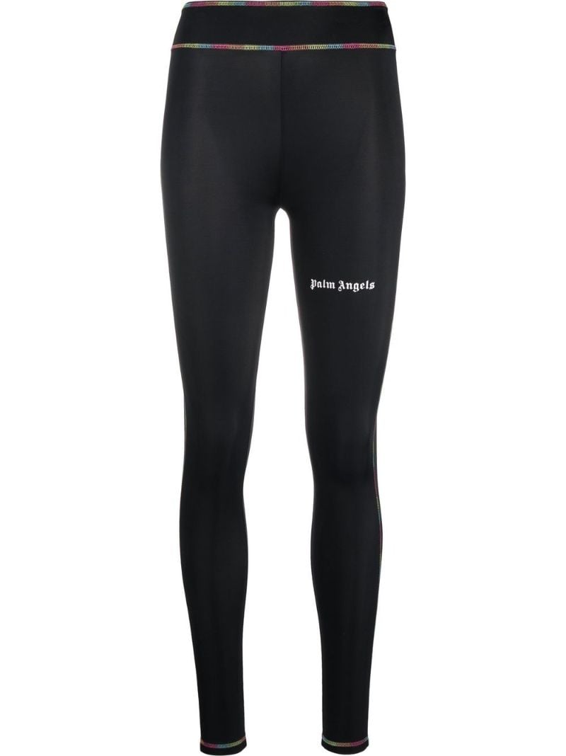 Black Logo Print Leggings
