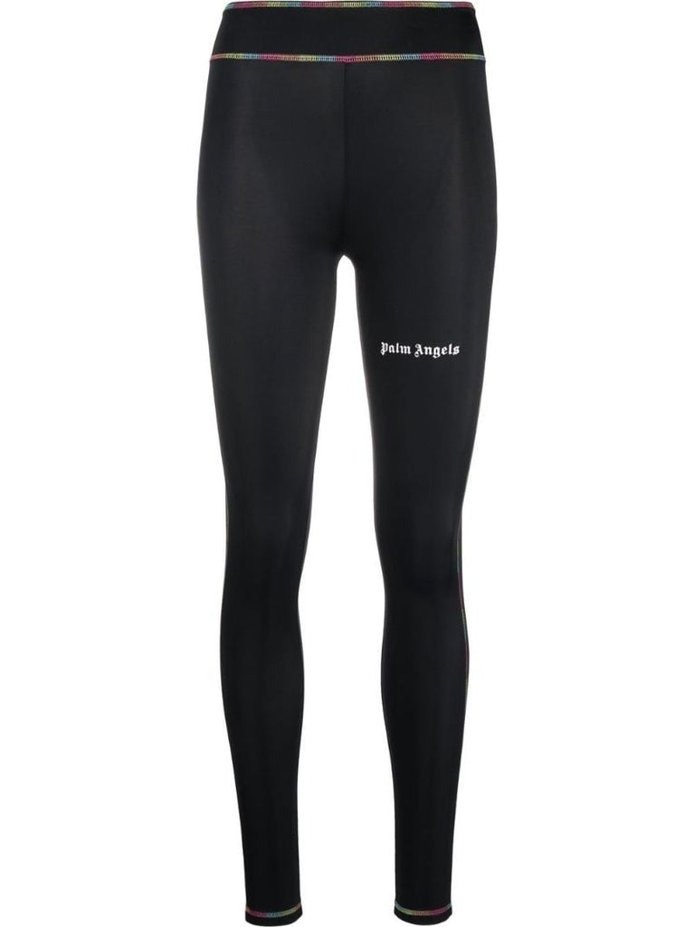 Black Logo Print Leggings