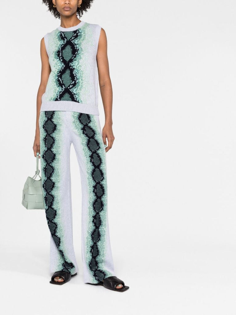 Grey Python-intarsia Sweater Vest