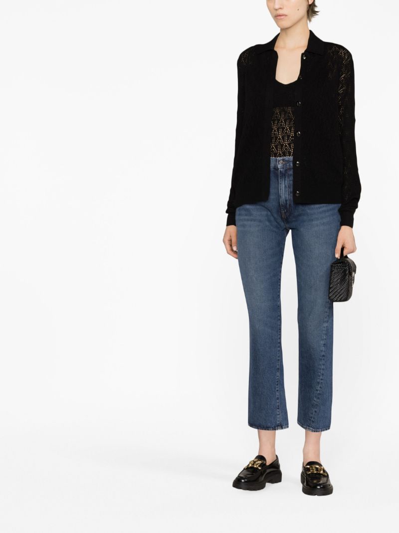 Black Open-knit Top