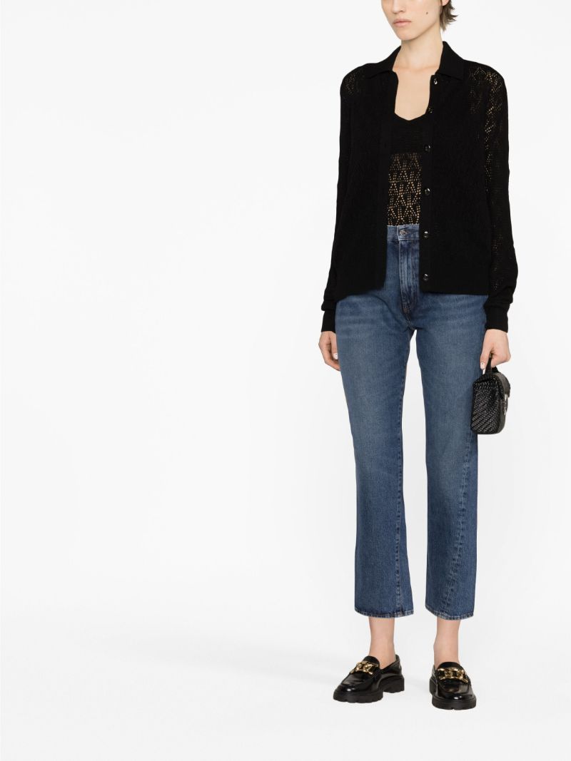 Black Pointelle-knit Cashmere Shirt