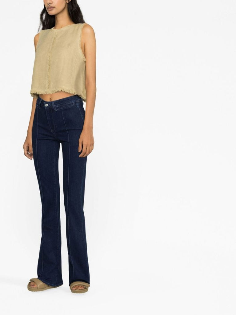 Blue High-rise Flared Jeans