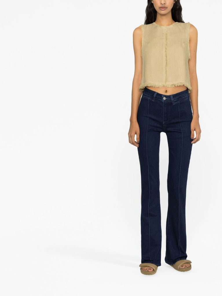 Blue High-rise Flared Jeans