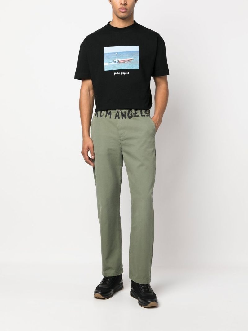 Black Getty Speedboat Print T-shirt