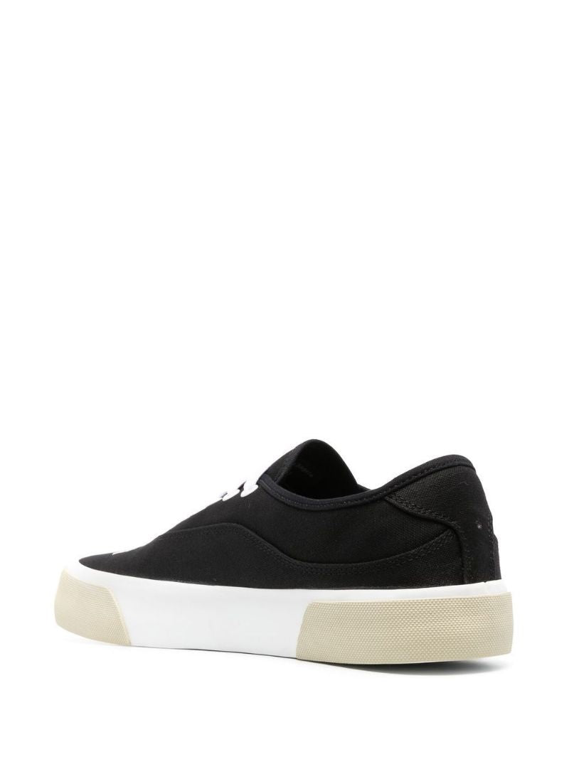Black Logo Print Cotton Sneakers